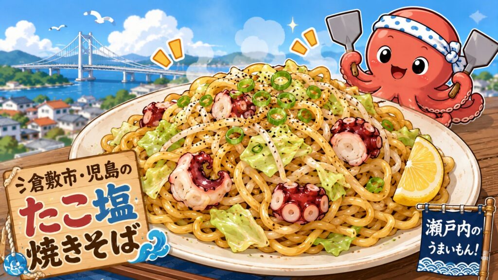 岡山県倉敷市のご当地グルメたこ塩焼きそば