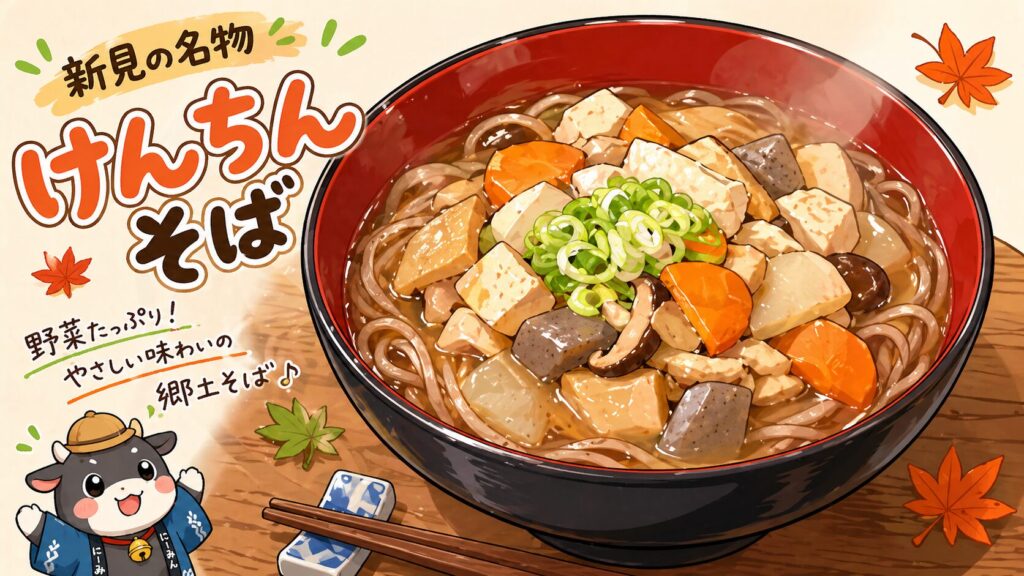 新見市の郷土料理けんちんそば