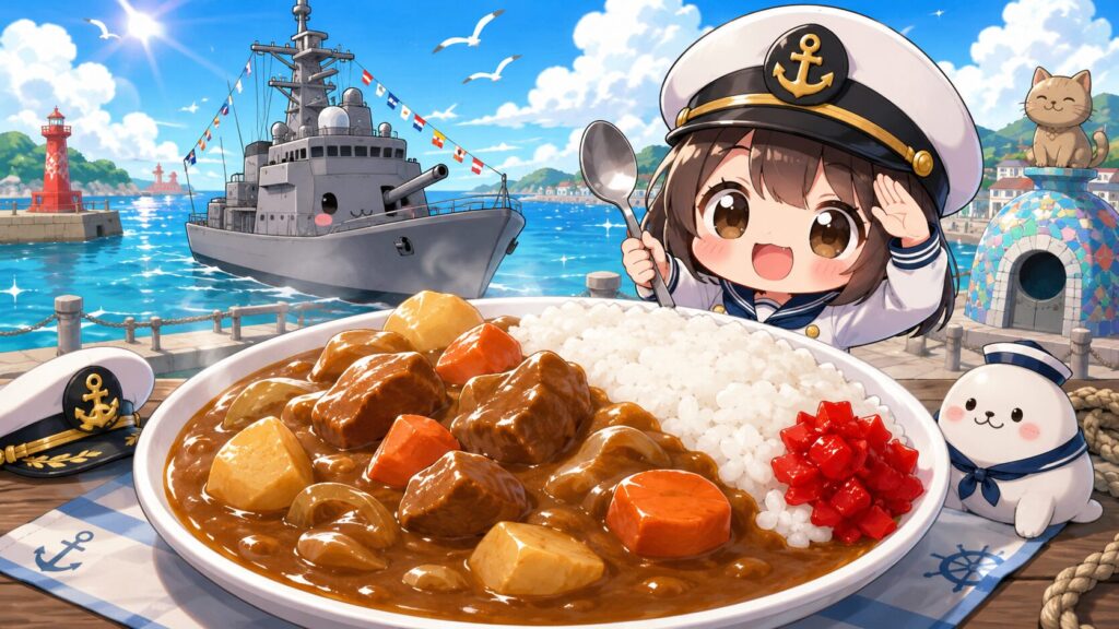 岡山県玉野市のご当地グルメたまの自衛艦カレー