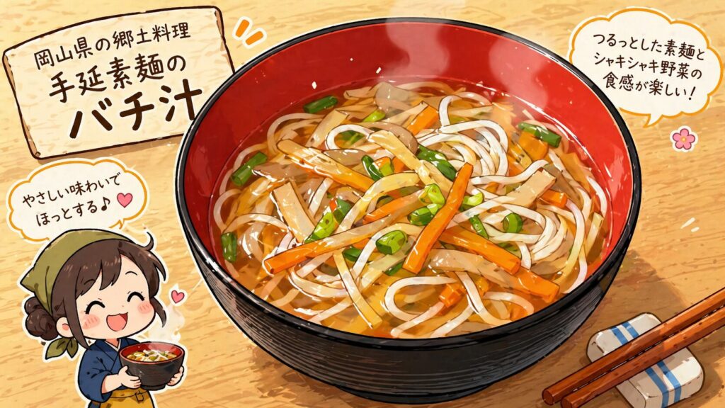 岡山県の郷土料理手延べ素麺のばち汁