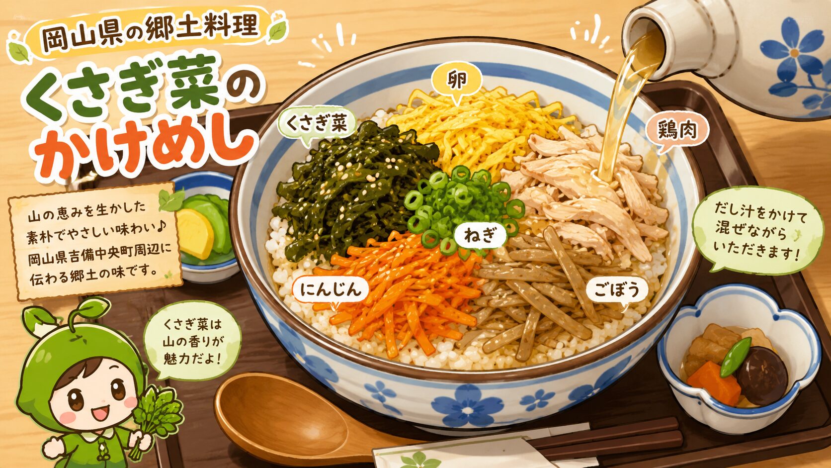 岡山県の郷土料理くさぎ菜のかけめし