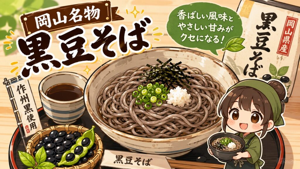 岡山県勝央町のご当地グルメ黒豆そば