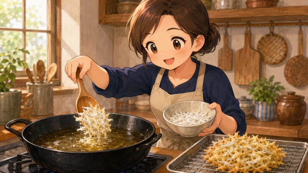 島根県の郷土料理白魚のかき揚げ
