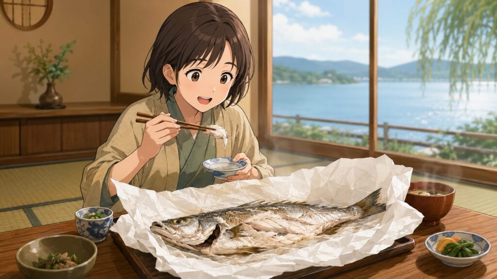 島根県の郷土料理スズキの奉書焼き